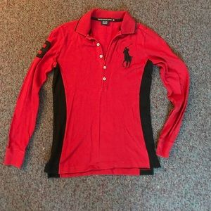 Women’s Red and black polo shirt